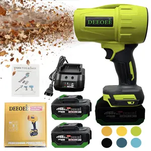 DEEOEE - Cordless Leaf Blower, Brushless Motor Turbo Fan, Handheld Air Duster for Car Cleaning/Drying, Snow Removal, BBQ