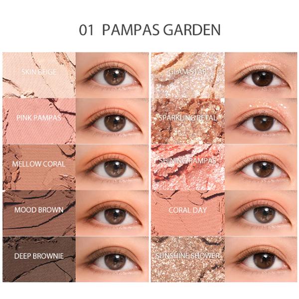 Rom&nd Secret Garden Eyeshadow Palette - 9 Colors for Accents & Layering, Matted Formula, Long-Lasting, Beige Shades, Perfect for Daily Wear