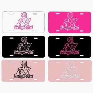Dough Girl Pink License Plate Collection, Car Accessories, Perfect Gift - Lightweight Aluminum, Pre-Drilled holes, Easy Installation