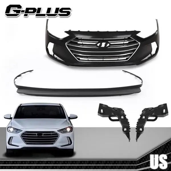 100% Brand New Front Bumper Cover Set for 2017-2018 Hyundai Elantra - 1 Set, Easy Installation, Refresh & Upgrade Your Vehicle
