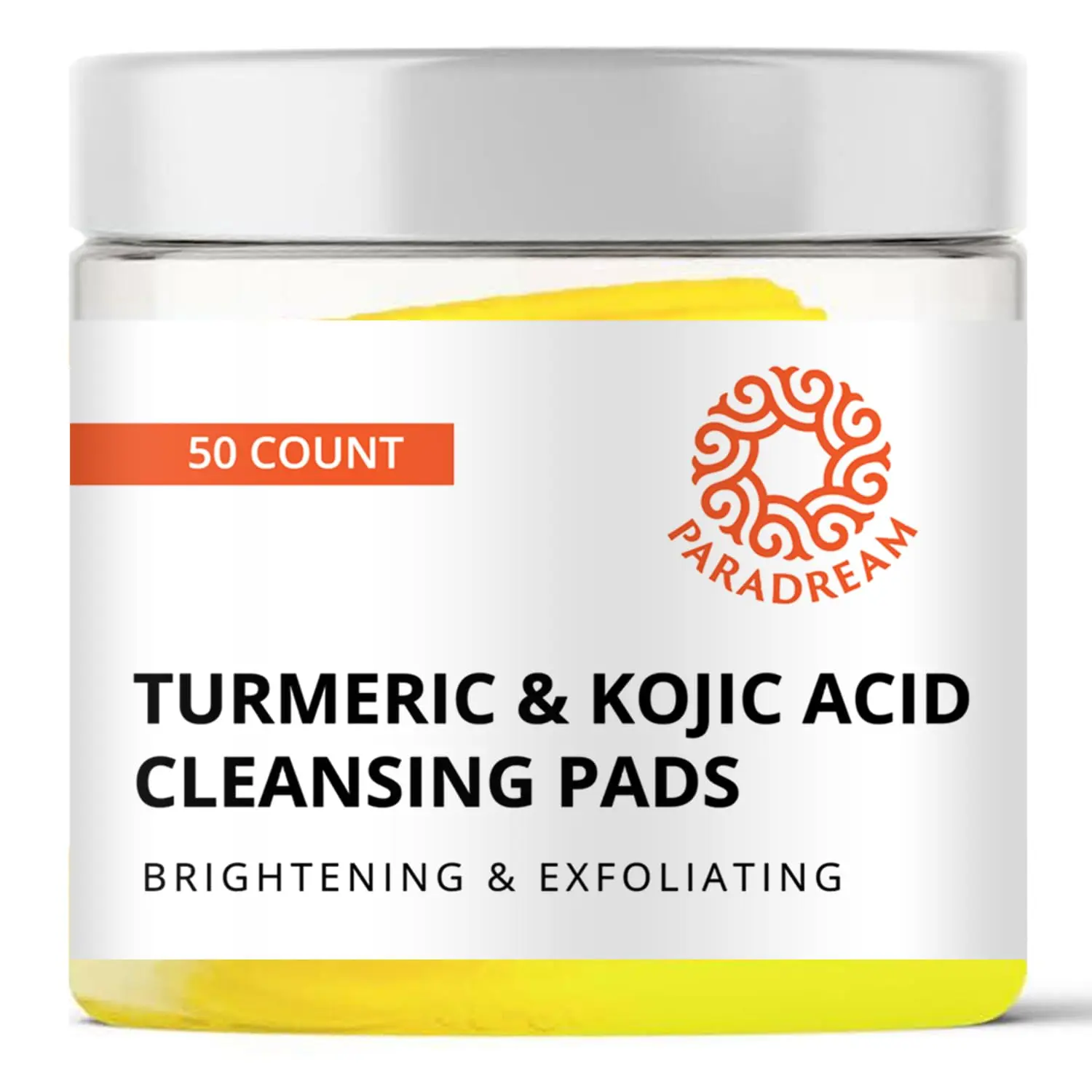 Turmeric Kojic Cleansing Pads: Turmeric Face Exfoliating Pads for Acne Scars Skin Fades Skin Firming - Cleaning Pad with Turmeric and Kojic - Deep Clean Pores 50PCS