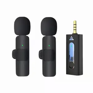 Wireless Microphone Bluetooth Live Mic 3.5mm Live Sound Card Lavalier Mic Dual Lapel Microphone