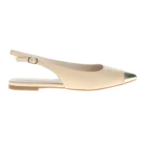 Yosi Samra Womens Vera Metallic Slingback Flats Casual - Beige, Gold Yosi Samra Womens Vera Metallic Slingback Flats Casual - Beige, Gold