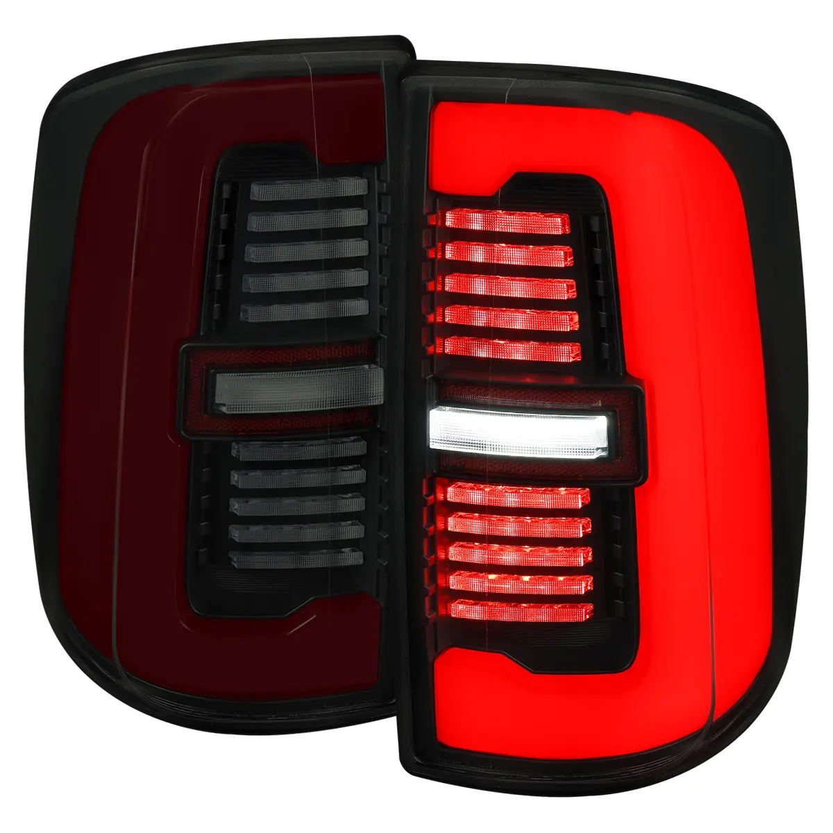 2019-2024 RAM 2500/3500 LED Sequential Signal Tail Lights (Black Housing / Smoked Lens)