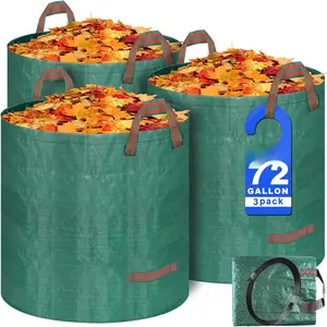 Yard  Bags, 3 Packs 72 Gallons Lawn and Leaf Garden Bags with Reinforced Carry Handles Heavy Duty Garden  Bags Camping Yard Recycling Trash Bags for Debris Leaves Grass