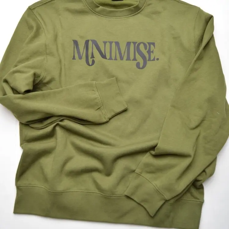 Mnimise Collective Apparel “ Mnimise Collective Mnimalist” Logo Crewneck Sweatshirt Olive/Green