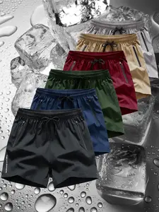 Men's Letter Print Pocket Drawstring Waist Shorts, Regular Fit Casual Quick Drying Breathable Printed Shorts, Men's Bottoms for Summer, Casual Comfy Shorts