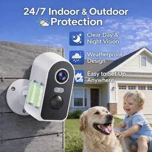 2026 New Release Sale | SENTKENG-2K Wireless Outdoor Security Camera, Battery-Powered, Waterproof, Wide-Angle, Color Night Vision for Front Door, Garage, and Backyard Remote Local