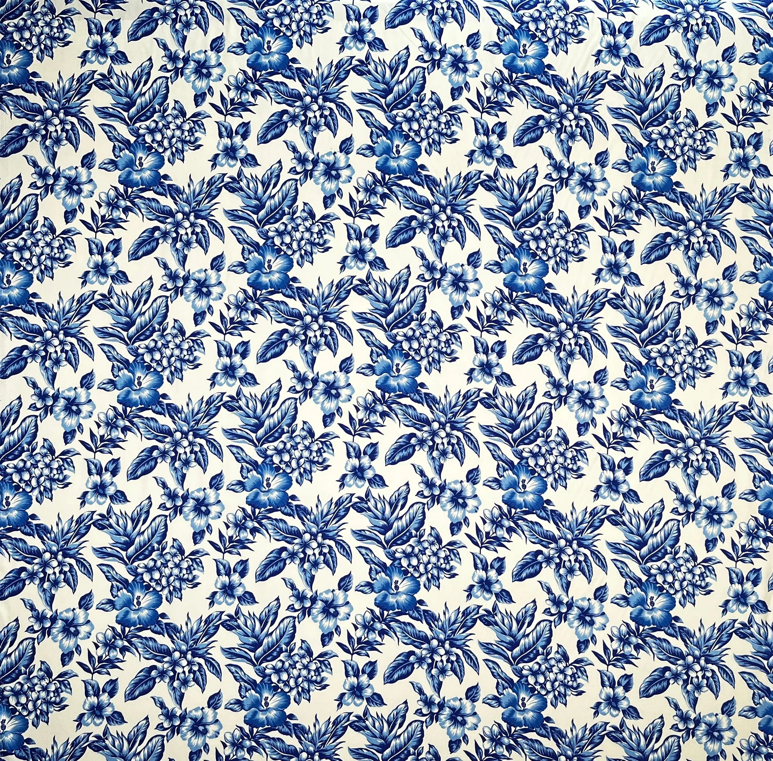 Rayon Poplin Fabric - All-Over Hibiscus, Plumerias & Tropical Plants Floral Print, Breathable, Colorfastness, Easy-to-Sew Textile for Sewing & Soft Furnishings, Tropical Clothing