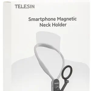 TELESIN Magnetic Neck Phone Holder Hands-Free POV Vlog Mount with Chest Strap for iPhone 15/14/13/12 Android & Action Cams Adjustable for Travel Sports Recording