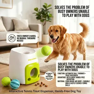 Pet Tennis Ball Launcher Non-electric Toy, Automatic Ball Launcher Pet Dog Toy for 1 Ball, Pet Food Reward Machine for Small and Medium Size Dog Trainin