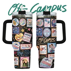 Off Campus Hockey Stamps Tumbler, Briar University 20oz & 40oz Tumbler, Hockey Romance Series, Graham 44 Reading Lover Gift