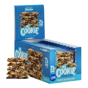 RAW Nutrition Protein Cookies - Pack of 12 - 4 Oz Cookies - My Cookie Dealer Collab Snack Biscuit