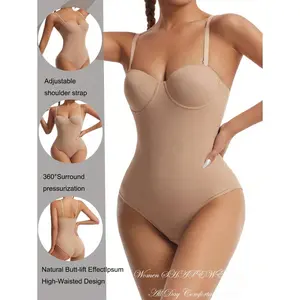 Women Fashionable And Elegant Cup Detail Black Bodysuit shapewear bodysuit