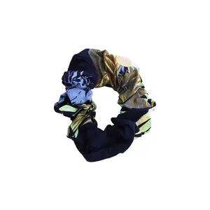 Hair Scrunchies in Pineapple Garden Navy