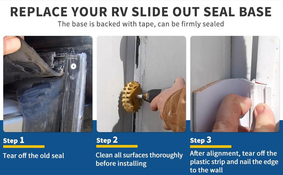 Combo RV Slide Out Seal Black Rubber 018-312-EKD & 018-341 EK Weather Resistant D-Seal Wiper & Seal Base for RVs 1' x 15/16' x 35' & 1/2' x 2.75' x 35' Easy Install