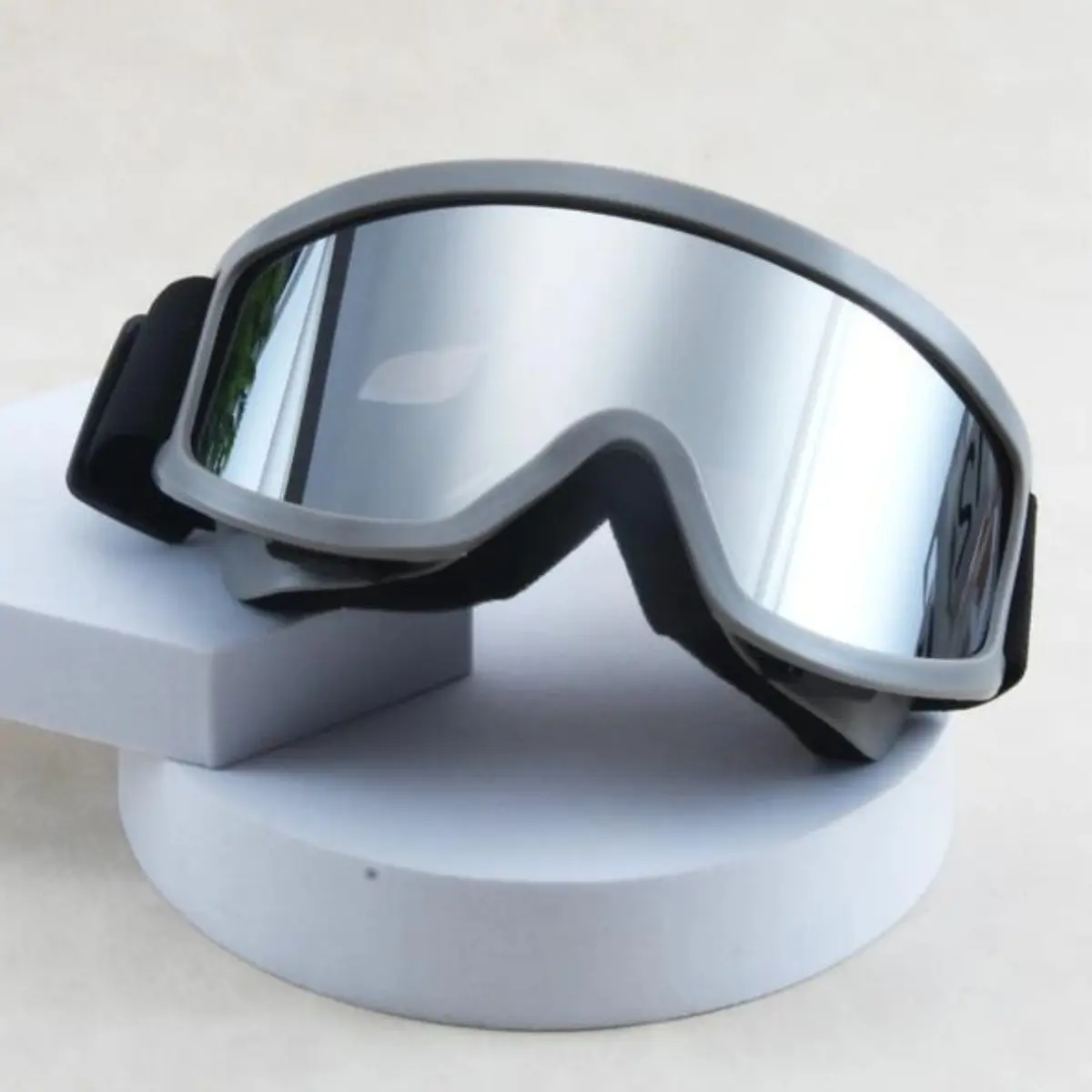 Full Rim Ski Goggles with Scratch-Resistant Polycarbonate HD Lens, Unisex Large-Frame Windproof Design for Snowboarding, Tubing & Sledding