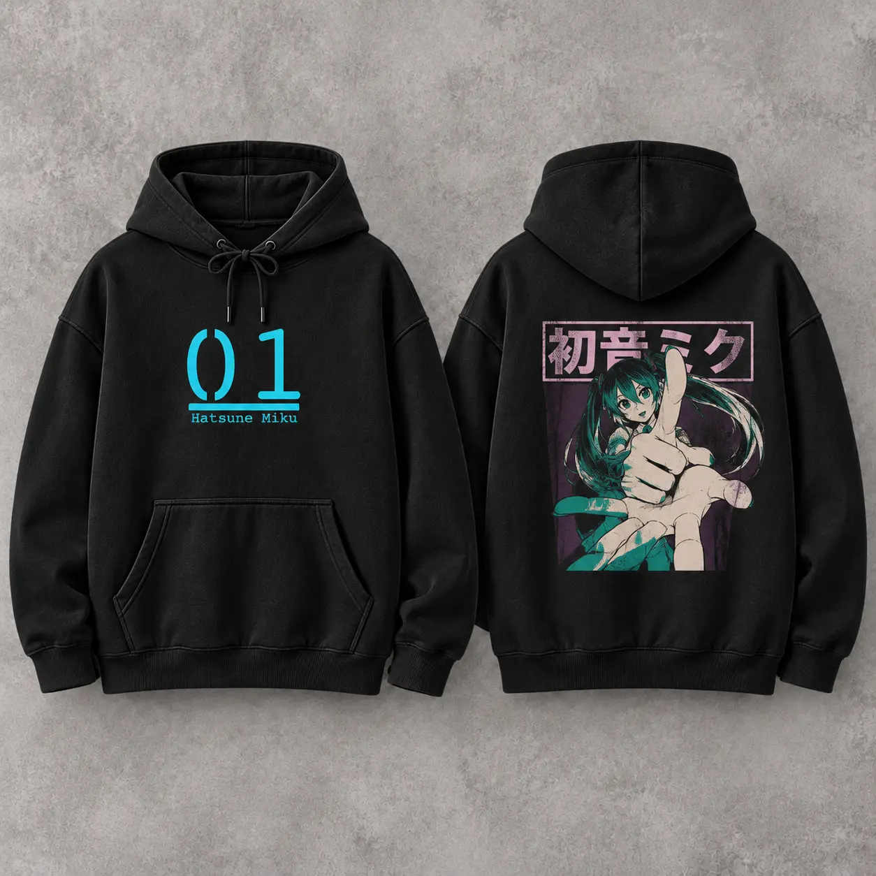 Unisex Hatsune Miku Anime Graphic Hoodie, Vocaloid Character Print Pullover Sweatshirt, Long Sleeve Casual Streetwear for Anime Fans