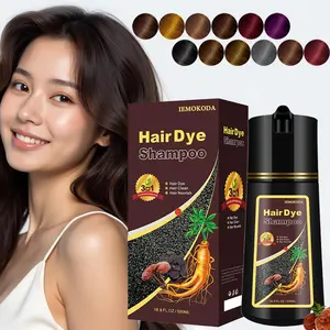 Natural Black Tea Hair Dye Shampoo 3-in-1, 100% Gray Hair Coverage in Minutes, Hair Instant Dye Shampoo for Women Men, Plant Based Hair Color Shampoo with Conditioner, Champu Con Tinte Para Canas