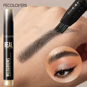 1-Piece Four-Pronged Eyebrow Pencil, Smudge-Proof, Water-Resistant & Long-Lasting, Eyebrow Makeup Product, Precisely Sculpted Brows, Microblading Brow Pencil