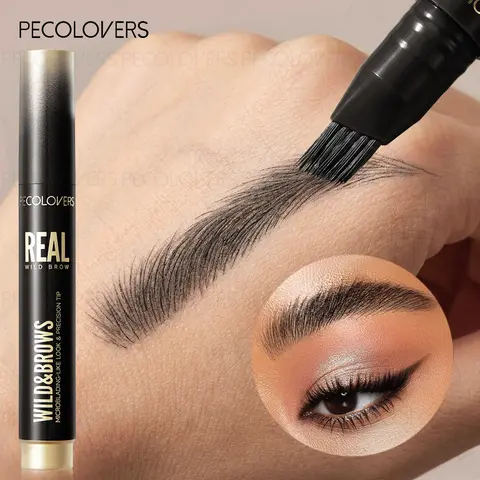 1-Piece Four-Pronged Eyebrow Pencil, Smudge-Proof, Water-Resistant & Long-Lasting, Eyebrow Makeup Product, Precisely Sculpted Brows, Eyebrow Shape, Microblading Brow Pencil, Eyebrow Products