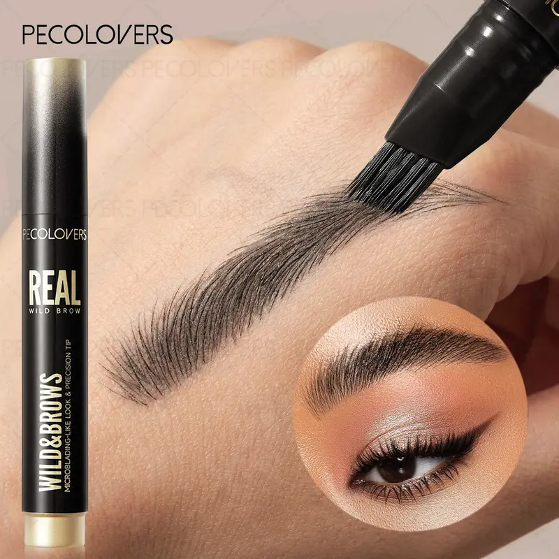 1-Piece Four-Pronged Eyebrow Pencil, Smudge-Proof, Water-Resistant & Long-Lasting, Eyebrow Makeup Product, Precisely Sculpted Brows, Eyebrow Shape, Microblading Brow Pencil, Eyebrow Products