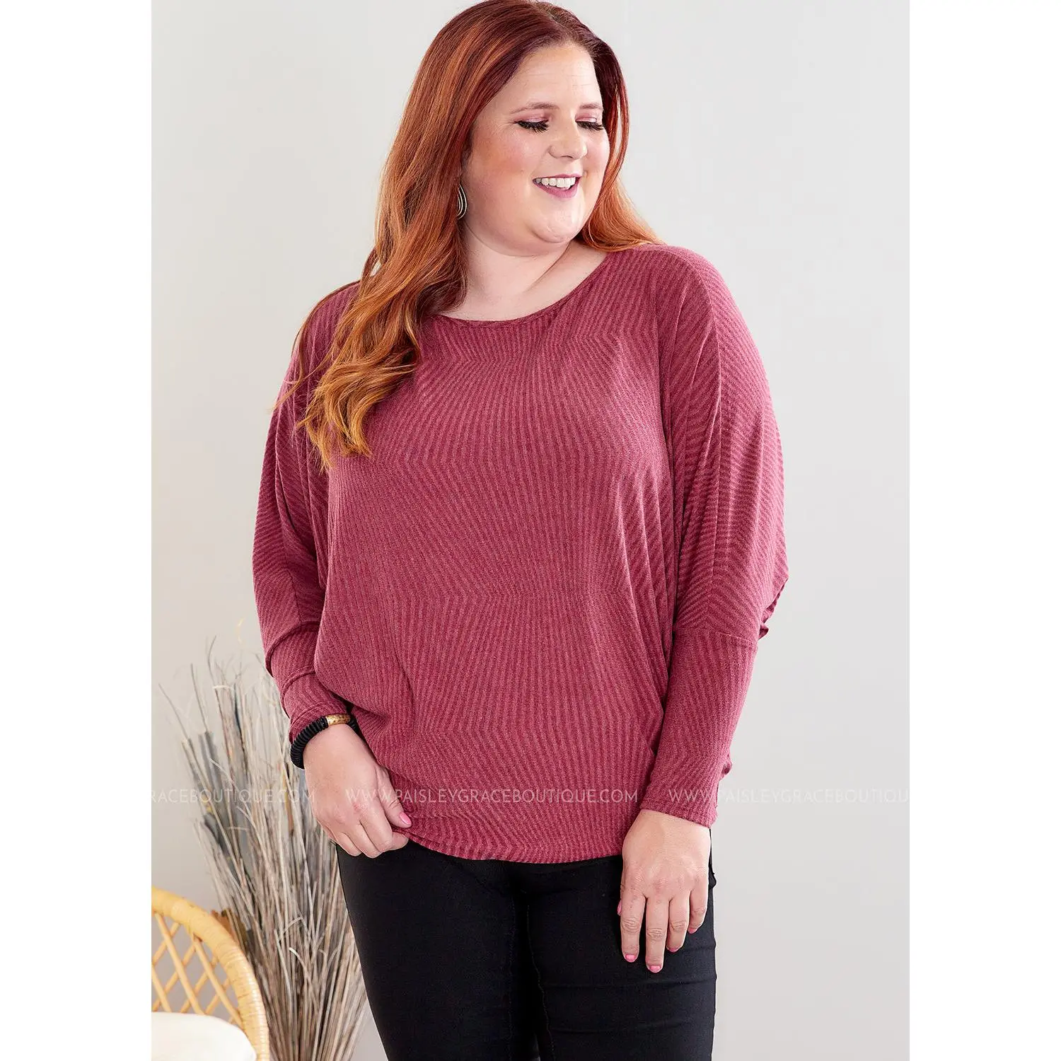 Coastal Couture Top - Wine - LAST ONESS FINAL SALE