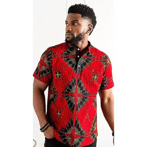Colorful Ankara Shirt, African Men Clothing, African Men's Wear, Ankara Shirt...