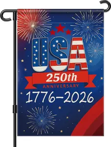 [Sale Up To 30%] 250 Years USA Garden Flag, America 250th Anniversary Banner 1776-2026 Patriotic 4th of July Yard Sign Double-Sided Waterproof Flag 12x18 Inch