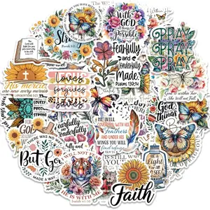 100PCS Christian Faith Sticker Pack – Bible Verse & Cross Vinyl Decals for Laptops, Journals & Water Bottles