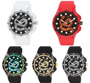 50mm Montres Carlo Men's Sport Fashion Silicone Band Military Quartz Dress Watch Casual Luxury Analog