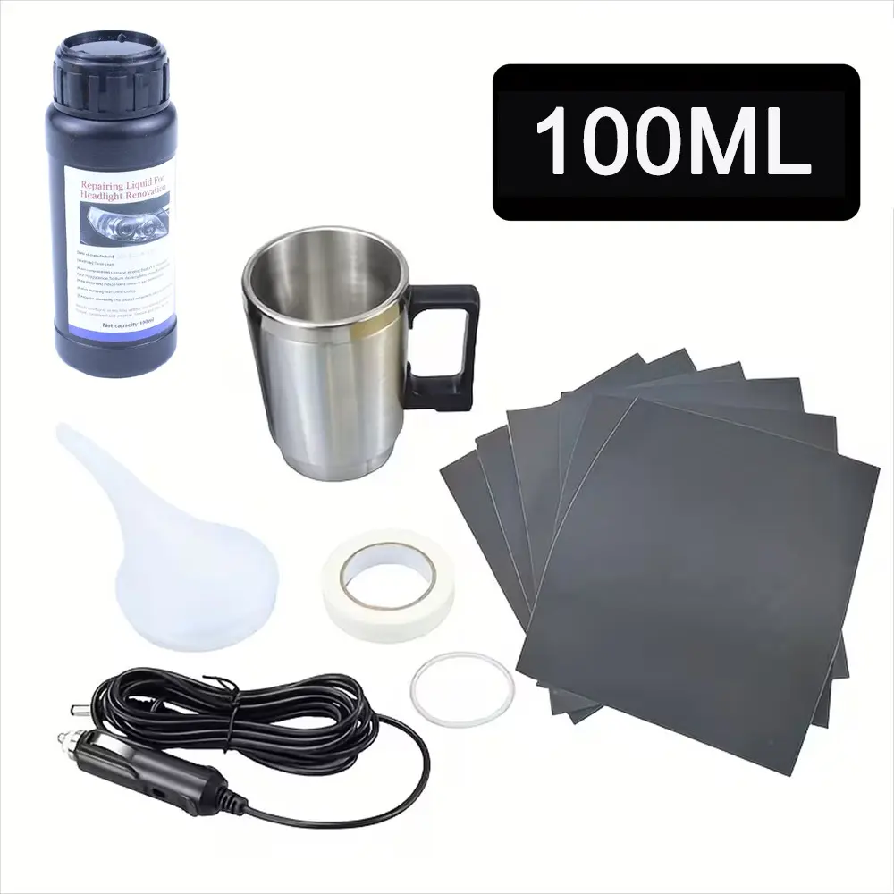 Car Headlight Lens Restoration Kit with 100 ml / 200 ml / 500 ml Polishing Solution, Repairs Cracks, Yellowing and Cloudy Headlights, Headlight Polishing Agent for Vehicle Maintenance