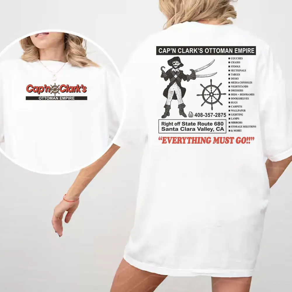 Retro Cap’n Clark’s Ottoman Empire Shirt, Vintage Furniture Store Graphic Tee, Backrooms Horror Movie Inspired T-shirt, Unisex Tee for Fan