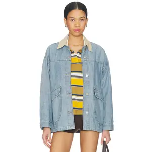 Free People x We The Free Lemon Denim Jacket in Berry Blues