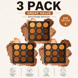 Waterproof Soft Glam Makeup 9-Color Dark Bronzer Powder Cosmetic - Matte & Shimmer Finish, Buildable Coverage, Oil Control Formula, High-Quality, All Skin Types, Versatile Beauty Products for Foundation & Contouring