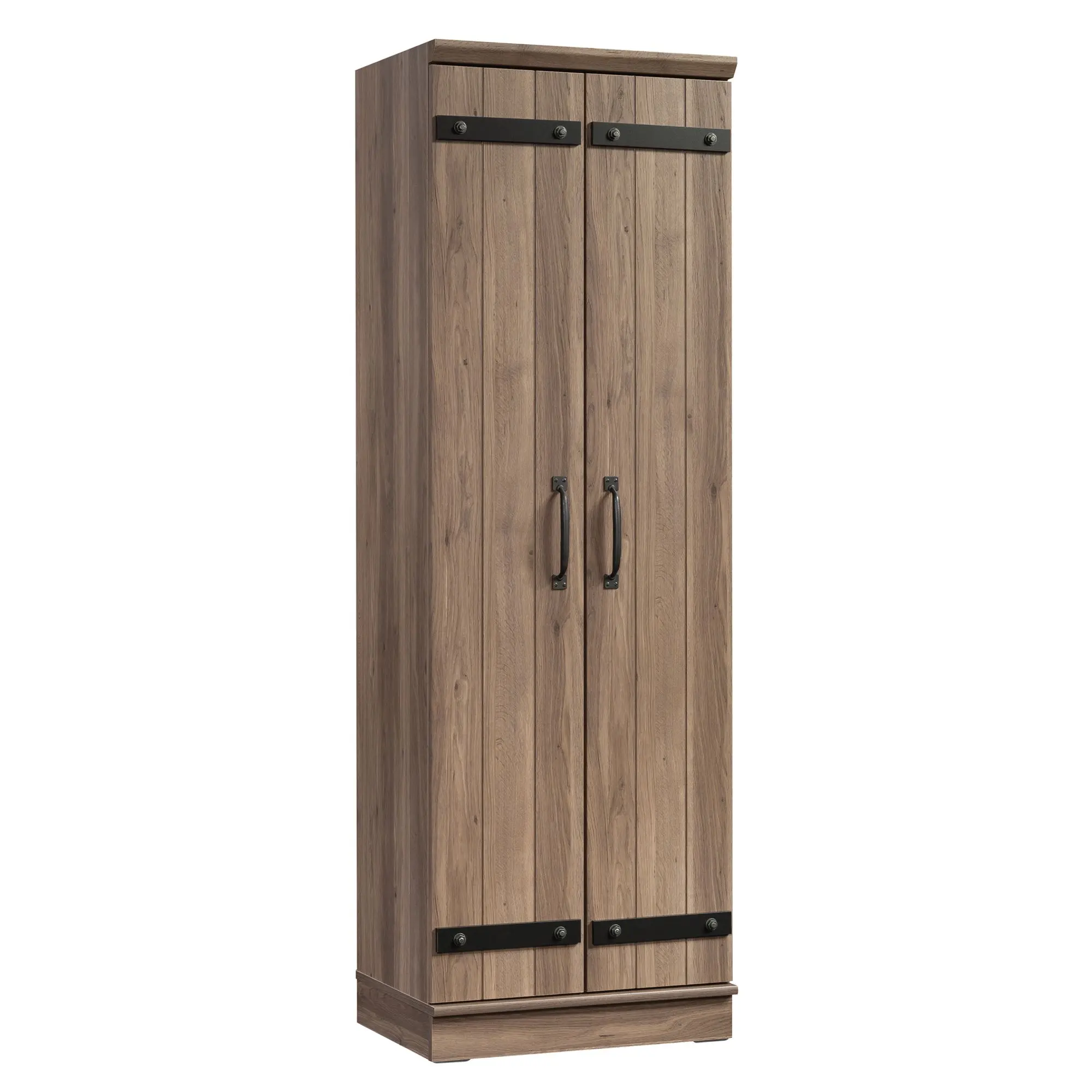 Sauder HomePlus 2-Door Wood Storage Cabinet - Engineered Wood Living Room Furniture, Modern Farmhouse Look, Adjustable Shelves, Base Levelers, Salt Oak, Cabinet Enclosure for Any Room, Compartments Living Room Furniture