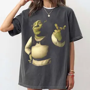 Comfort Shrek Middle Finger Vintage T-Shirt, Shrek Funny Shirt, Gift For Woman and Man Unisex T-Shirt