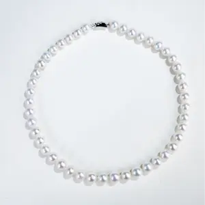 A442-45 9-11mm Non-nucleated Pearl necklace fresh water pearls for birthday/anniversary/holiday /retirement/ graduation presents