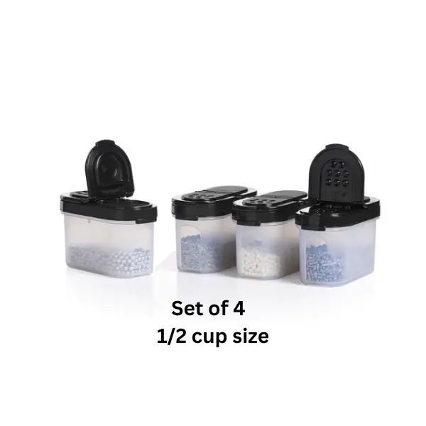 Tupperware Spice Shakers 2 sizes 1 cup or 1/2 cup - Rotating Organizer Carousel - Canister - Sprinkles