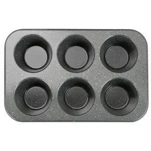 large muffin pan  Cupcake tin grey stone finish non sticking 3.5x1.75 inch cup