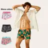 【Flash Sale】Maamgic Swim Shorts 4.5" Inseam with Print Pattern, 2-in-1 Stretch, Wrinkle-resistant Polyester, Adjustable Drawstring, 2 Side+1 Back Pocket, Quick-Drying & Draining Mesh Liner, Comfort. For Beach, Pool, Casual Vacation Summer.Summervibes.