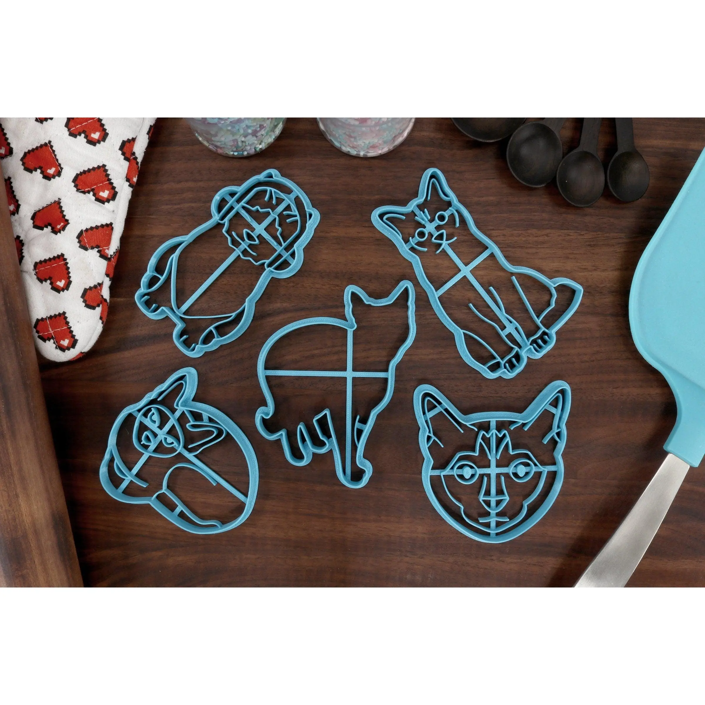 Siamese Cat Cutters - Siamese Cat Face, Siamese Cat Outline, Sitting Siamese Cat