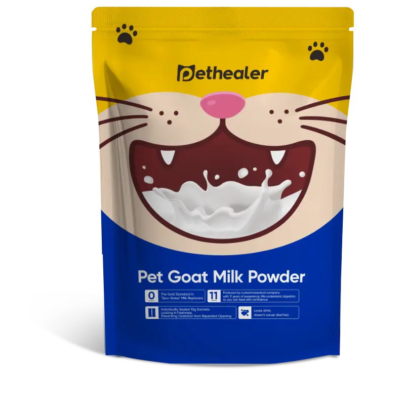 Pethealer Goat Milk Powder for Dogs & Cats - Easy-Digestion Pet Milk Supplement, with Probiotics, Gut Health Support, Immune Support