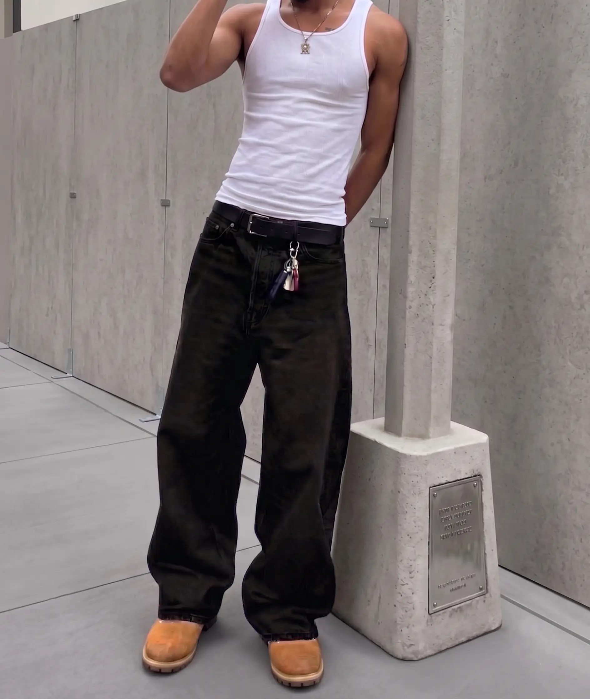 Men's Baggy Wide-Leg Denim Jeans - Charcoal Vintage Washed Heavyweight Cotton, 1990s Skater Vibe Chunky Loose-Fitting Streetwear Bottoms, Bomber Outfits Male Vintage Apparel
