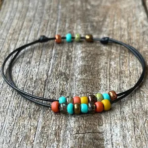 Deerfield, Colorful Bead Anklet Bracelet, Waterproof