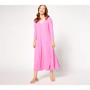 Attitudes by Renee Regular Como Jersey Godet Midi Dress