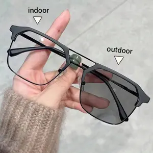 Men's Fashionable Business Style Photochromic Sunglasses for Outdoor Travel & Summer Beach Vacation Casual Shades Accessories