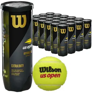 Wilson US Open Tennis Balls - Extra Duty, 24 Can Case (72 Balls)