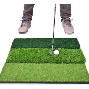 Tri-Turf XL Golf Hitting Mat – 24x24 Golf Practice Mat for Indoor/Outdoor Training, Fairway Rough Tee Turf, Portable Golf Mat for Backyard, Garage & Golf Simulator Use