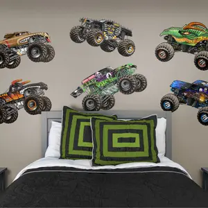 Monster Jam - RealBig Cartoon Trucks Collection - Official Monster Jam - Reusable Vinyl Wall Decals